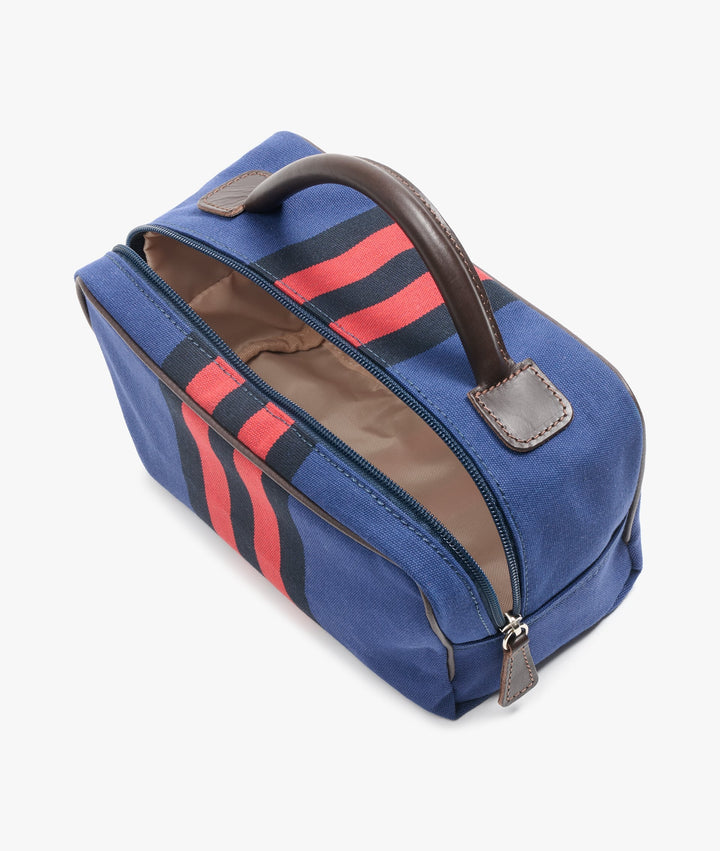 My Style Bags Berkeley Rugby Toiletry Travel Bag Blue Red/Black Stripes For Men