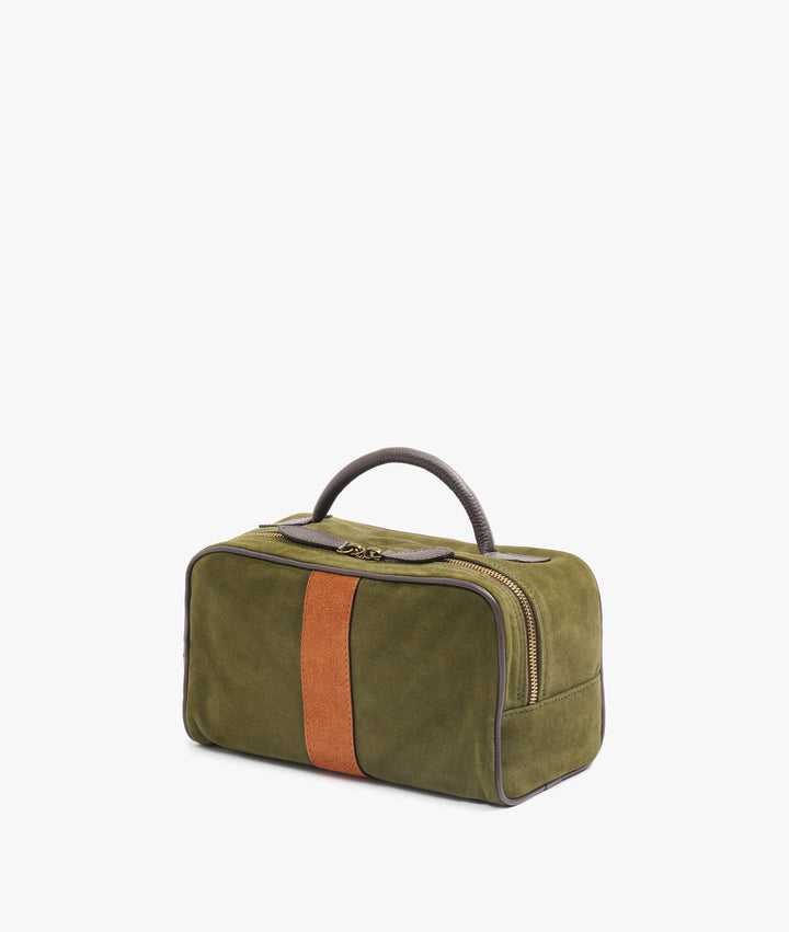 My Style Bags Berkeley Twin Deluxe Toiletry Travel Bag in Green/Orange Stripe for Men