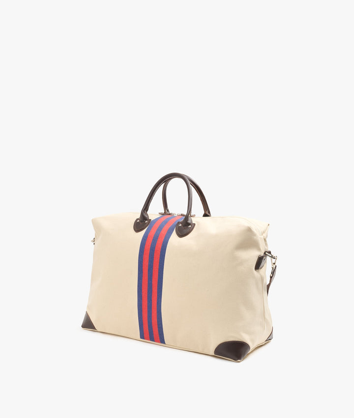 My Style Bags Harvard Rugby Travel Bag in Cream Red/Blue Stripes Unisex