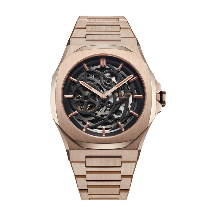 D1 Milano Rose Gold Skeleton Automatic Watch