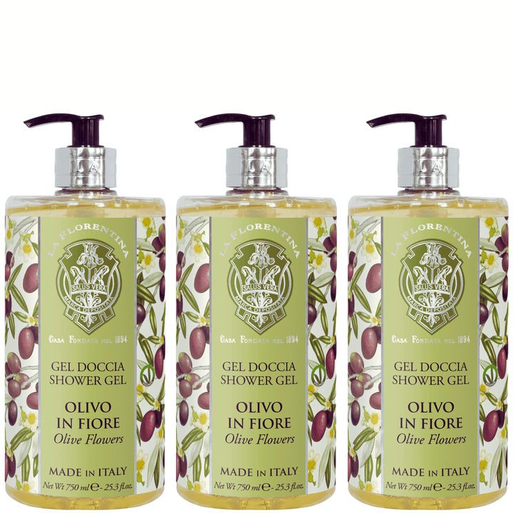 La Florentina Bath Foam & Shower Gel La Florentina Olive Flower Shower Gel 750ml Set of 3pcs Brand