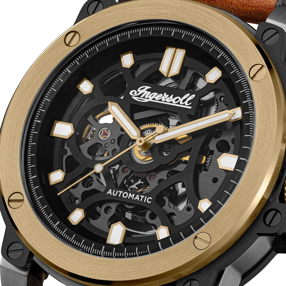 Ingersoll Chronograph Watches Ingersoll The Freestyle Automatic Brown Leather Strap Watch Ingersoll The Freestyle Automatic Brown Leather Strap Watch Brand