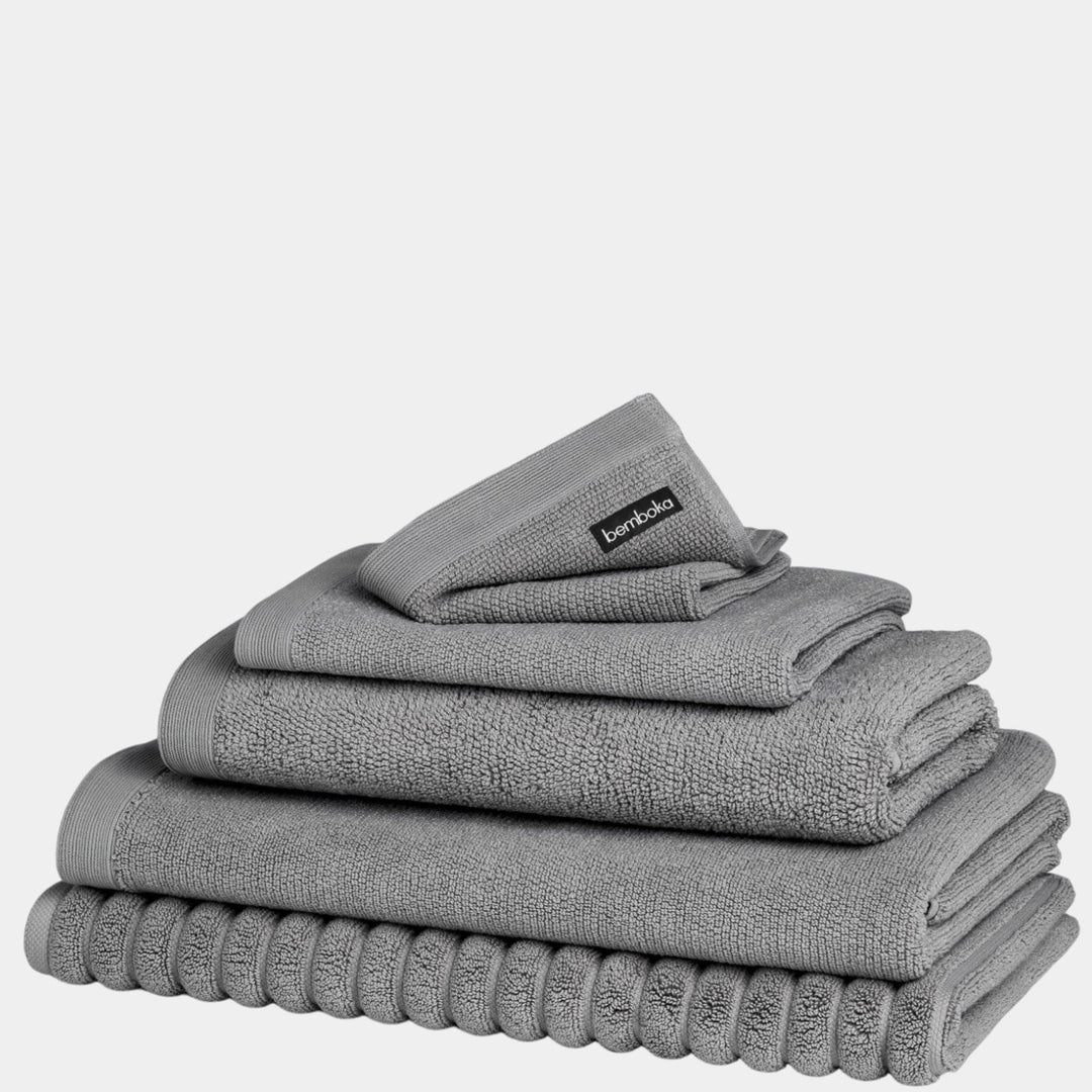 Bemboka Hand Towels Grey Bemboka Rib Luxury Turkish Bath Towel Bemboka Rib Hand Towel I Luxury Bath Collection I Highly Absorbent Brand