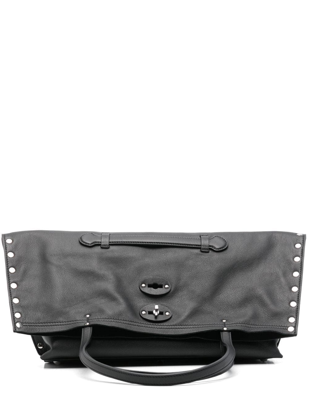 Zanellato Handbag UNI Zanellato Bag Foldover Top Zanellato Bag Foldover Top Black Italian Leather at Italian Luxury Group Brand