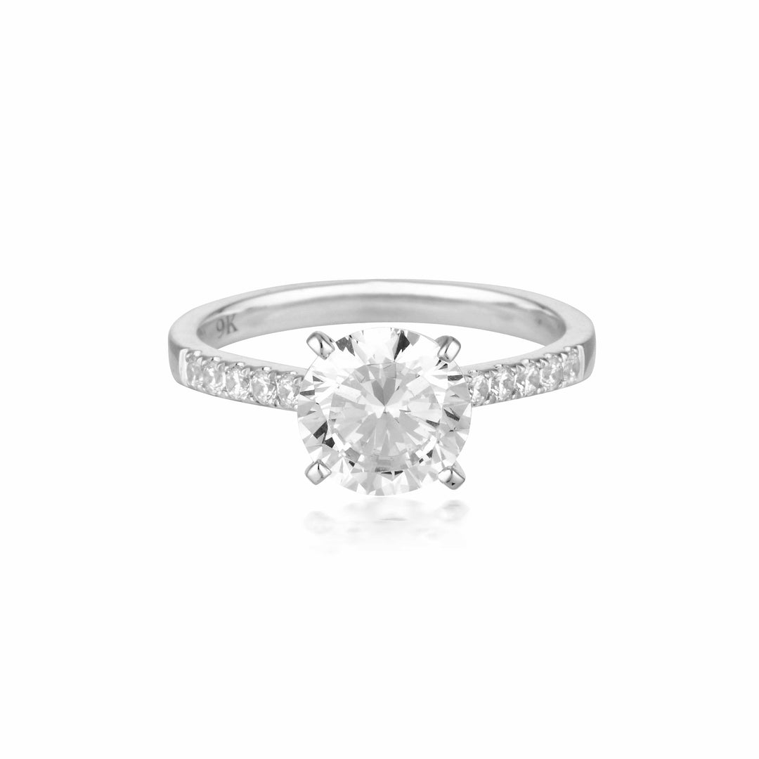 Georgini Ring 6 Georgini Gold Round Brilliant Cut 2ct Moissanite Engagement Ring In 9ct White Gold Georgini Gold Round Brilliant Cut 2ct Moissanite Engagement Ring In 9ct White Gold Brand