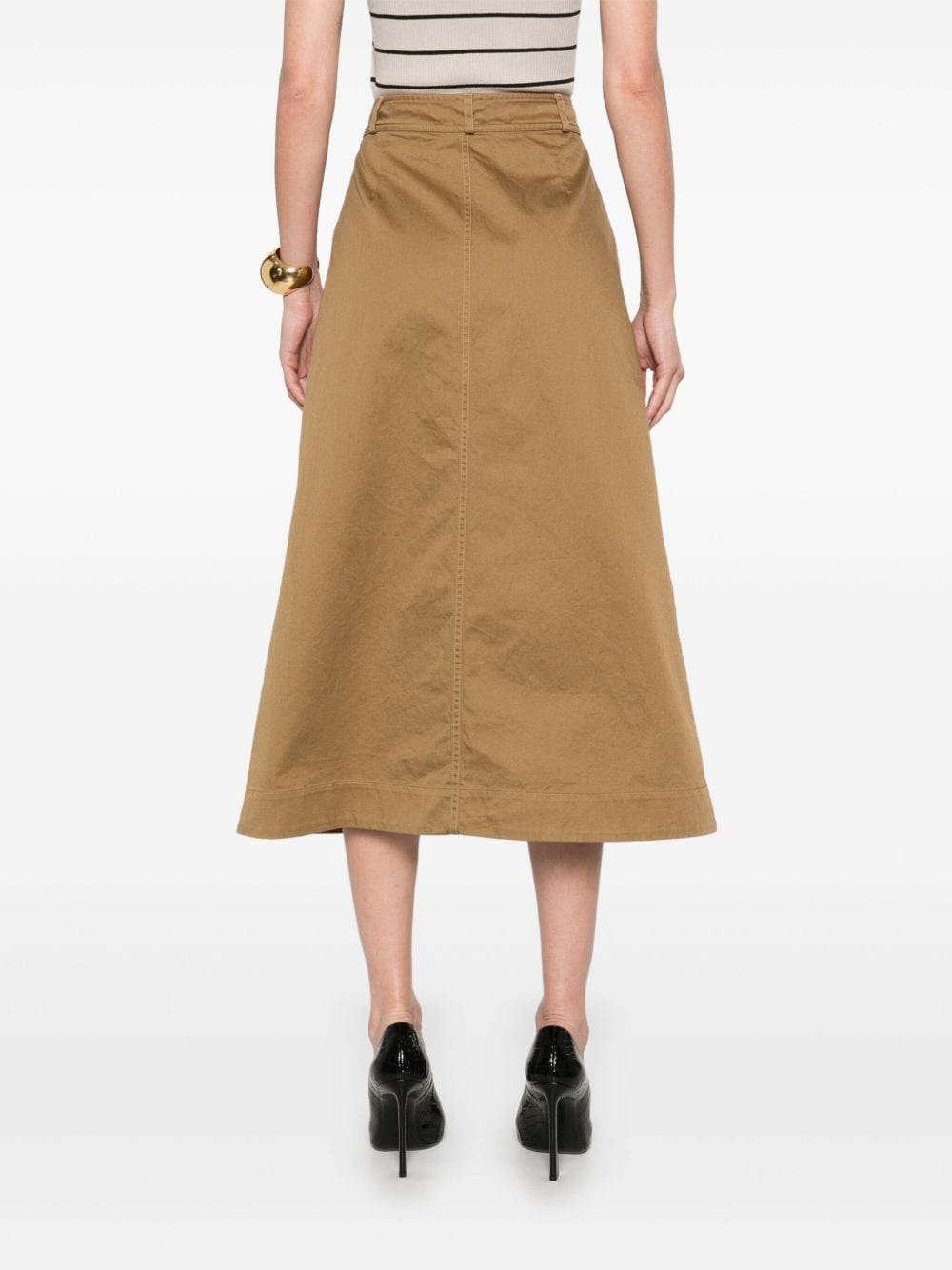 Saint Laurent Skirts Saint Laurent Skirts Brown Saint Laurent Golden Brown A-Line Skirt with Button and Flap Pockets Brand