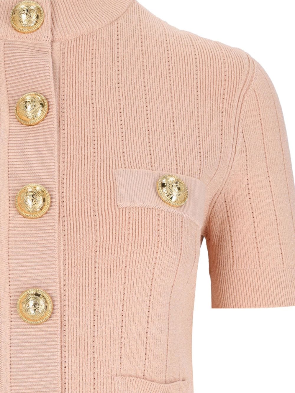 Balmain Topwear Balmain Button Sweater Balmain Light Pink Sweater Brand