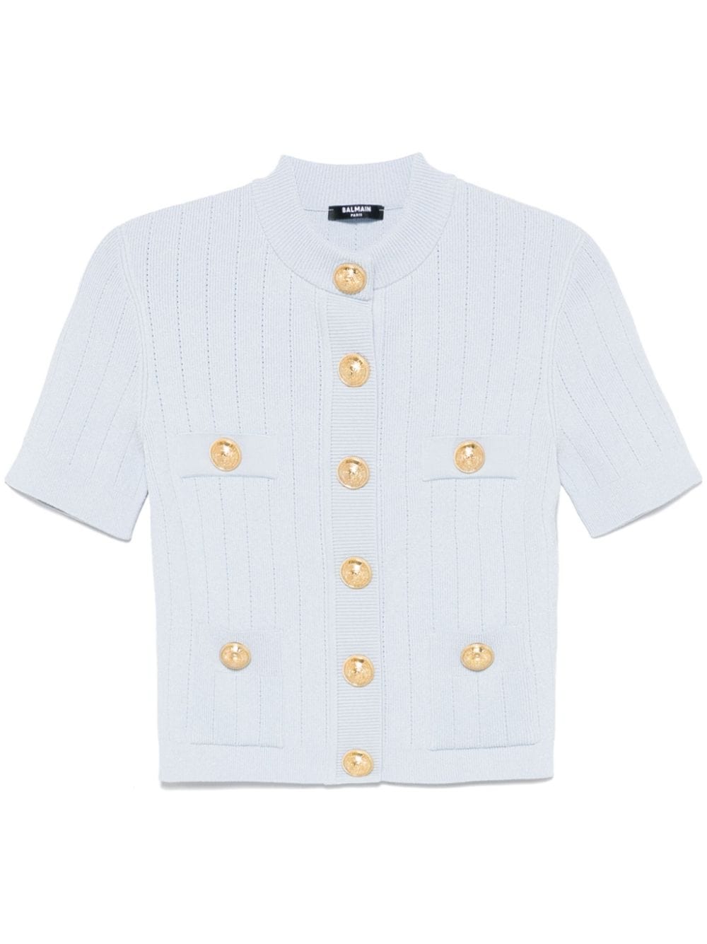 Balmain Topwear Balmain Sweaters Clear Blue Balmain Sweaters Clear Blue Brand