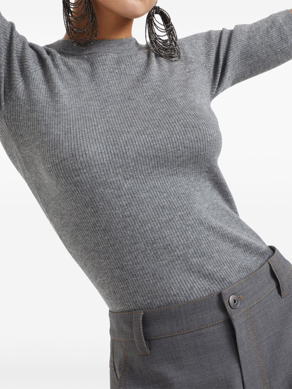 Brunello Cucinelli Topwear L Brunello Cucinelli Sweaters Grey Brunello Cucinelli Sweaters Grey Brand