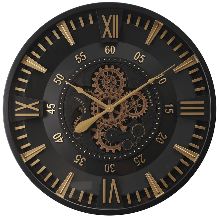 Chilli Wall Clock Golden Rush Round Moving Cogs wall clock Brand