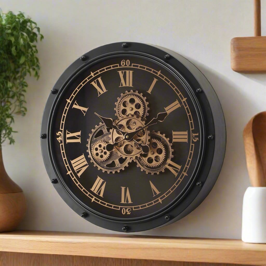 Chilli Wall Clock Gregor Round Moving Cogs Wall Clock Brand