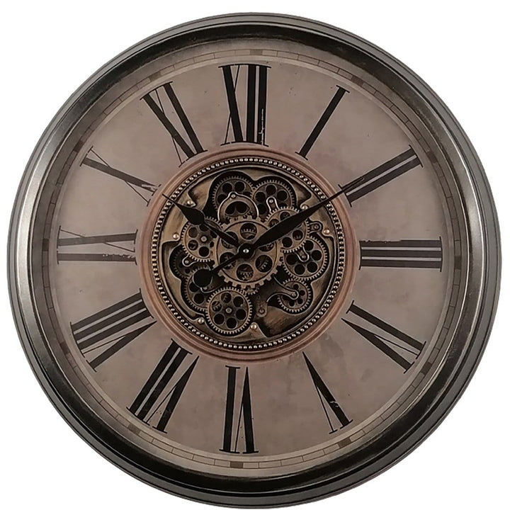 Chilli Wall Clock Le Romancier Round Antique Provincial Moving Cogs Wall Clock Brand