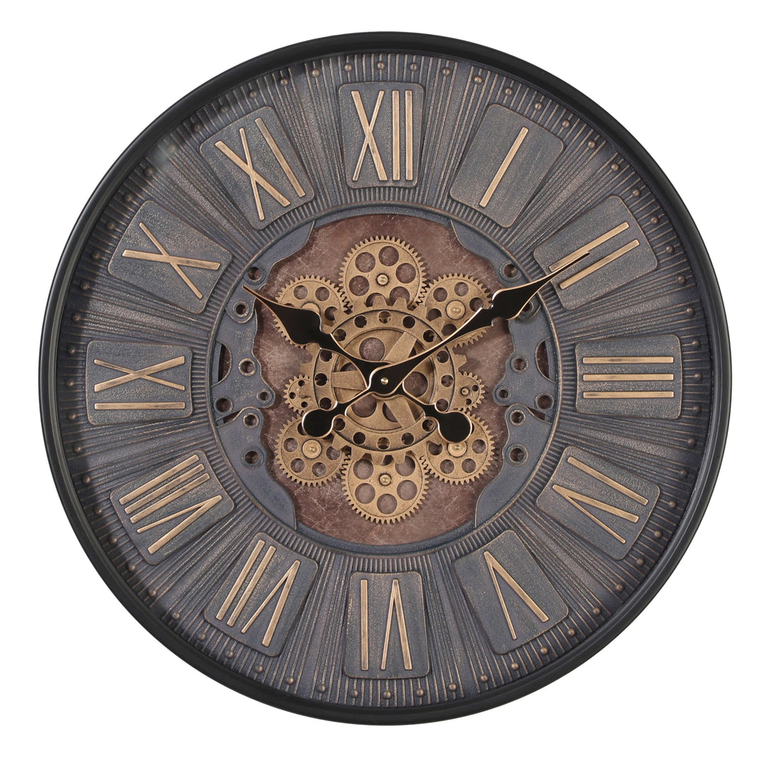 Chilli Wall Clock Mr Brown Round Industrial  Moving Cogs Wall Clock Brand