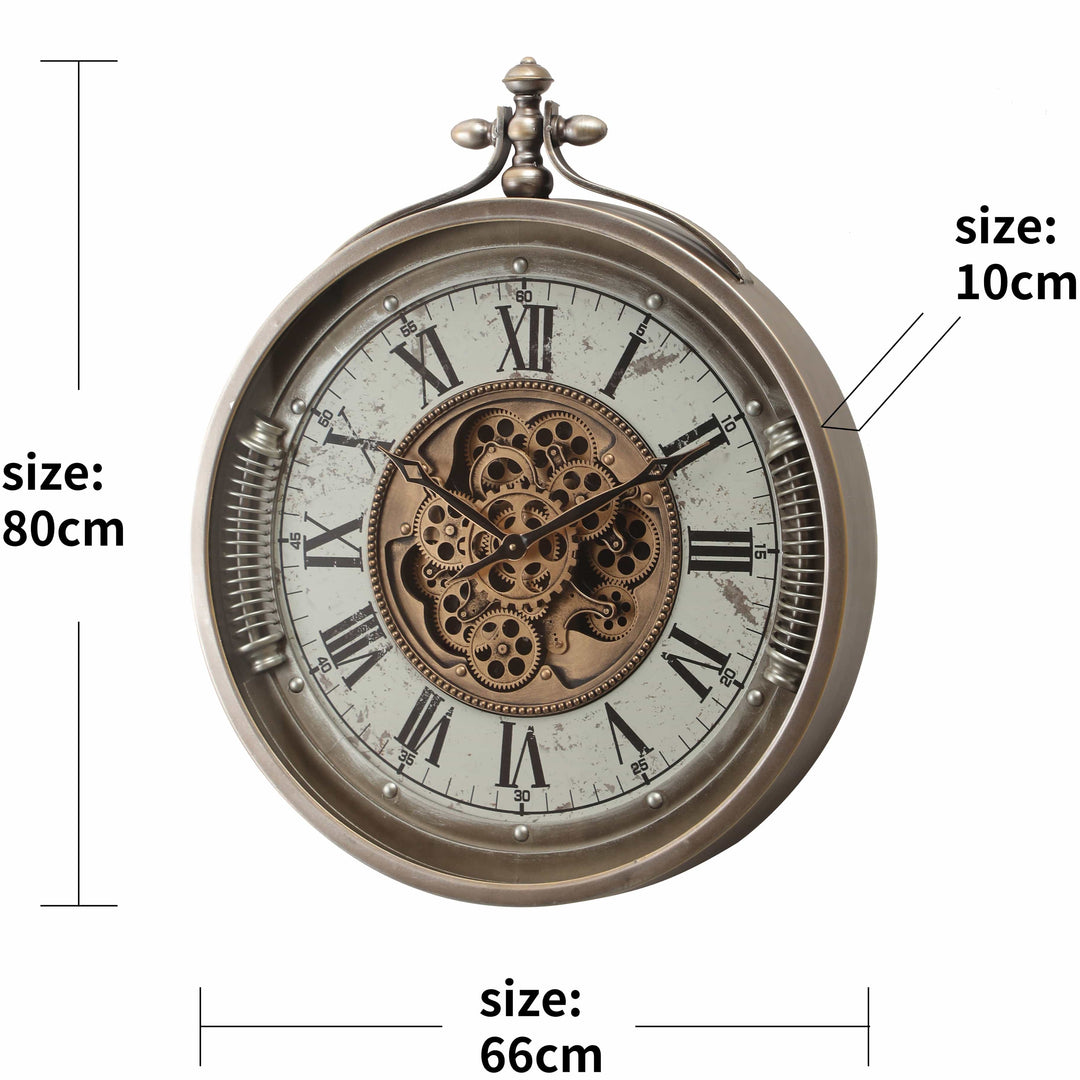 Chilli Wall Clock Versailles Round Moving Cogs Wall Clock Brand