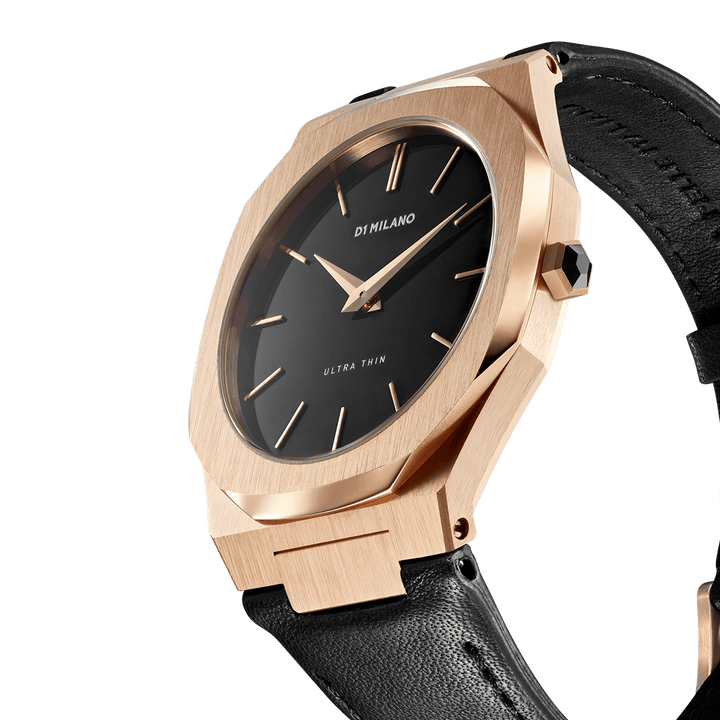 D1 Milano Watch D1 Milano Ultra Slim 40mm Rose Gold Leather Watch Brand